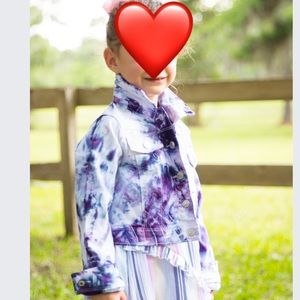 Tie dyed girl’s denim jacket. Unique one of a kind.